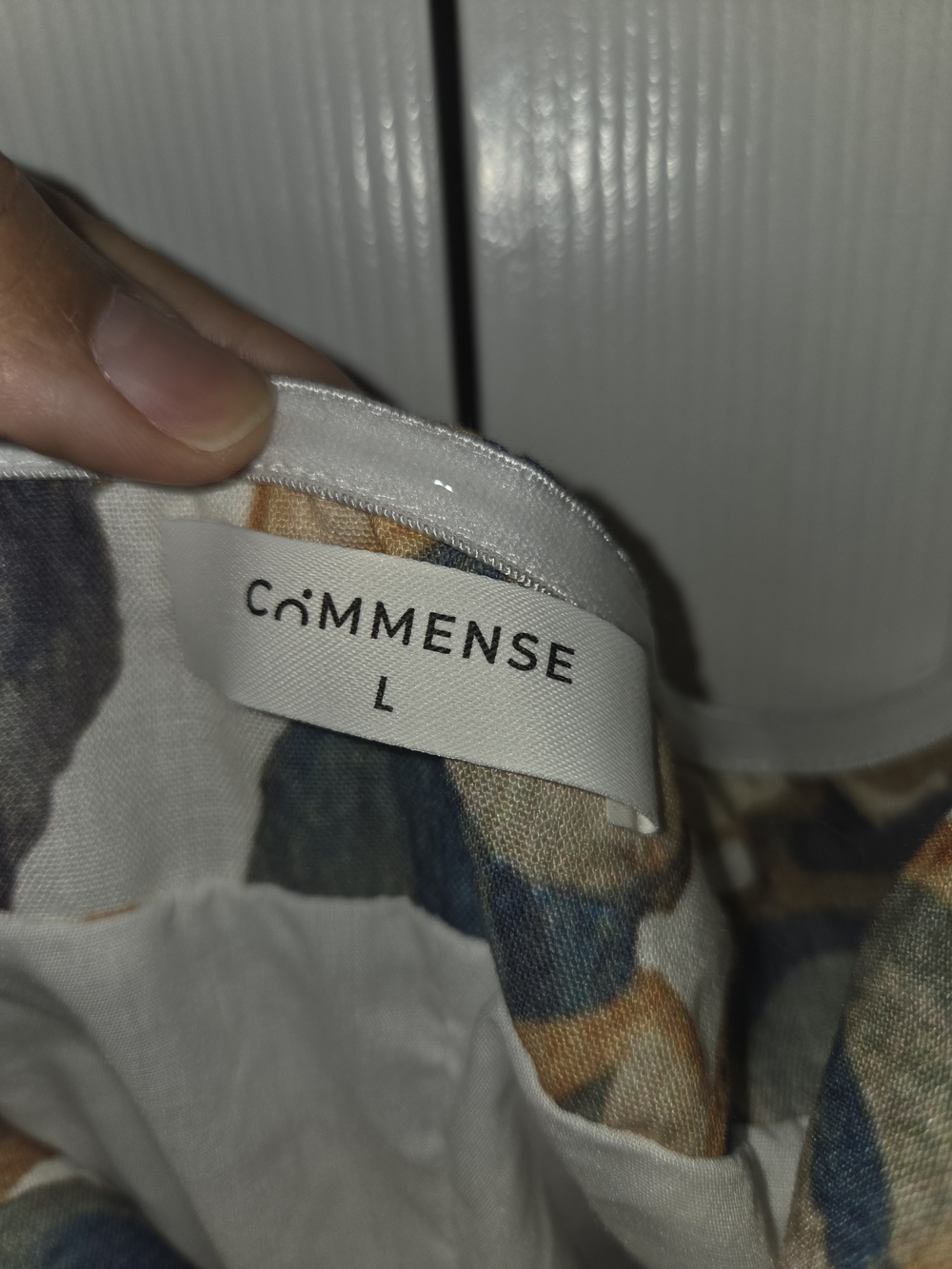 Commense Floral Slip Dress in Cream, Blue, and Brown - Picture 4 of 8